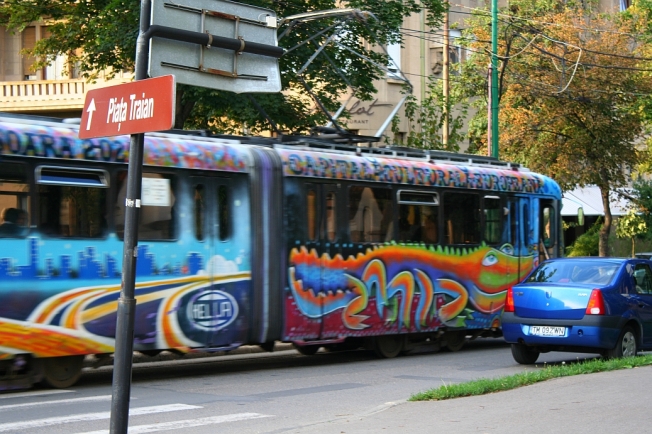 Tramvai hipiot in Timisoara / Hippy tram in Timisoara, Romania