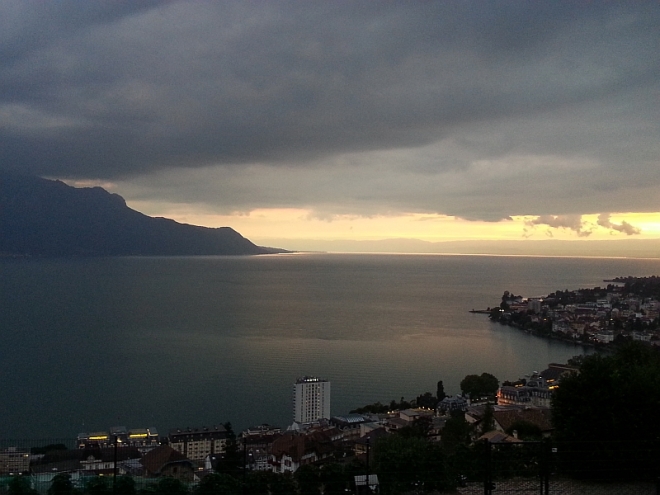 Lac Leman above Montreux at sunset - VD.